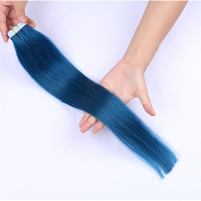 Natural invisible remy human hair blue tape in hair, remy cuticle skin weft tape in hair,seamless tape in hair extensionHN208